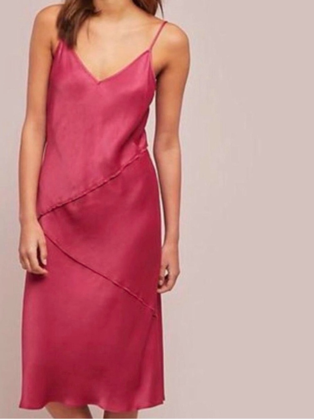 Anthropologie Saturday Sunday Women’s Small Berry Pink Midi Slip Dress